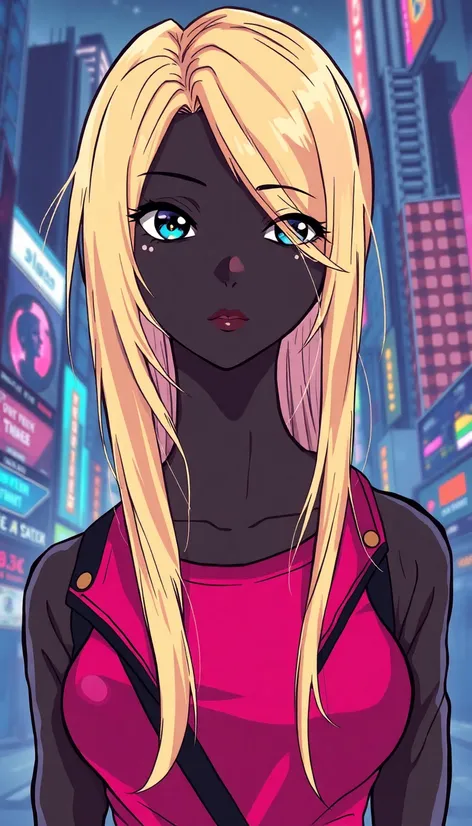 dark skin blonde anime