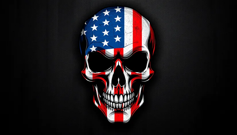 american flag skull