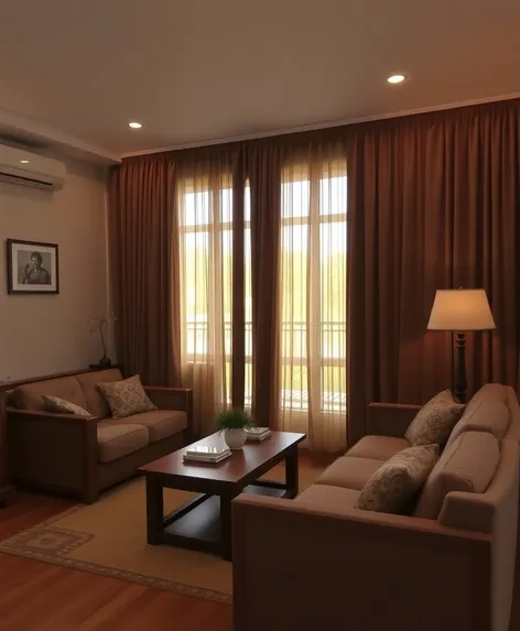 brown colour curtains