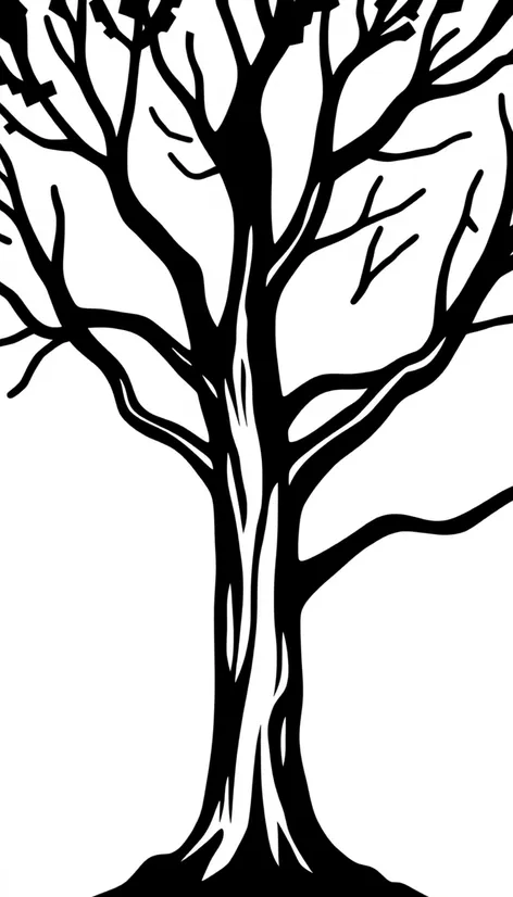 tree clipart black and