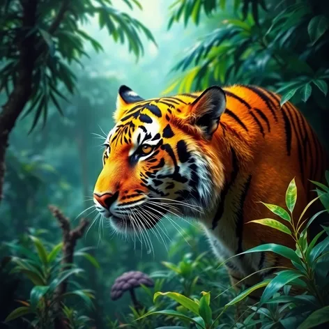 tiger in a rainforest