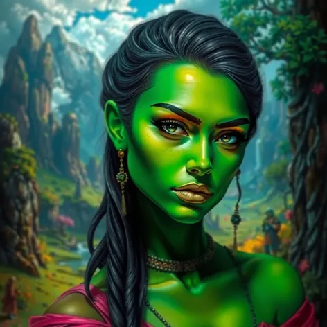 green skinned woman