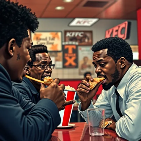 black people eating kfc