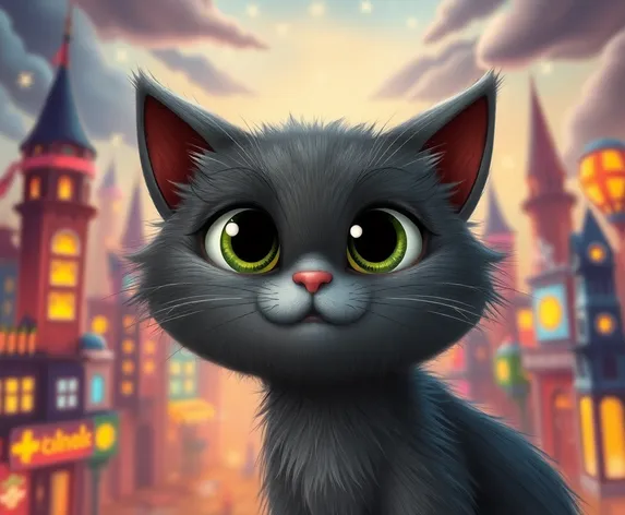 animated grey cat