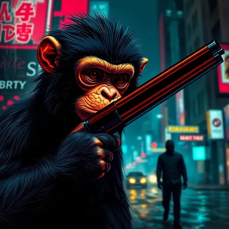 monkey with a shotgun