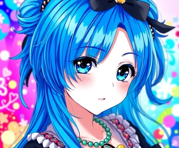 anime girl blue hair