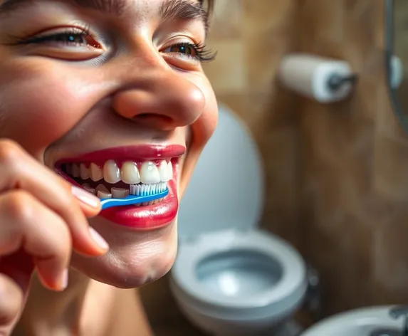 a person brushing their