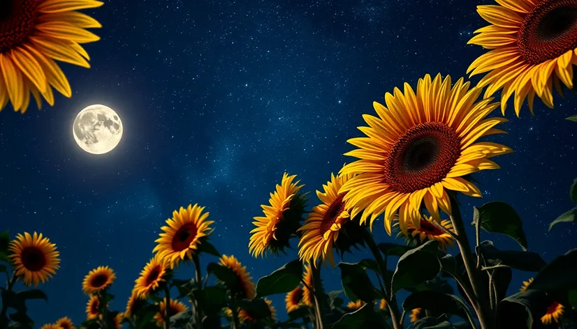 starry night with sunflowers