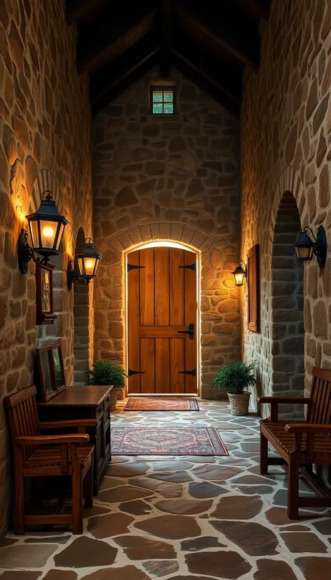 stone accents to entry