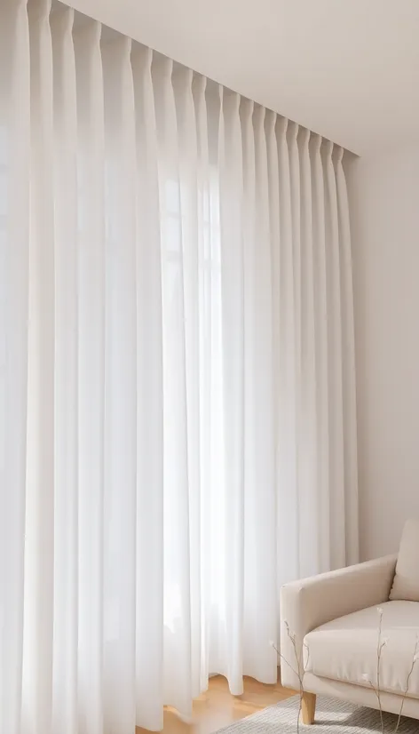 white curtains for living