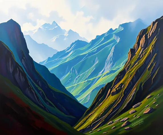 oil painting mountains