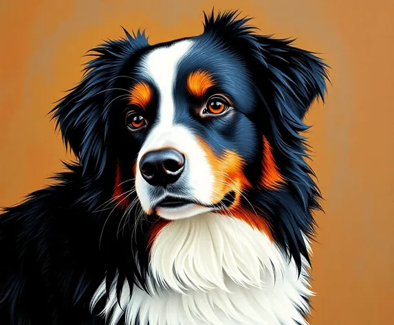 black tri aussie painting