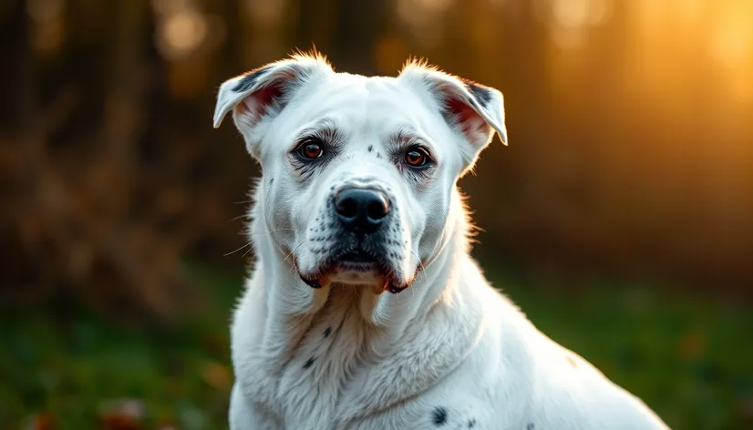 white dog with black