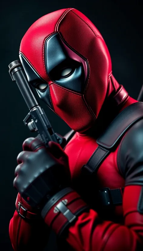 deadpool holding a gun