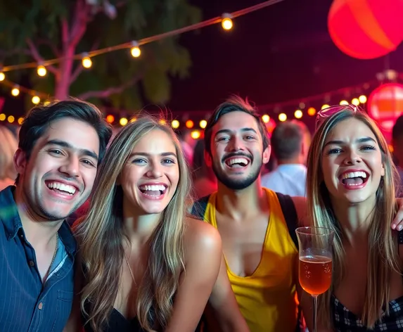 smiling friends excited