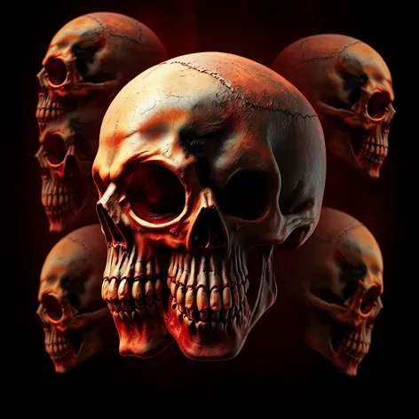 evil skull multiple view