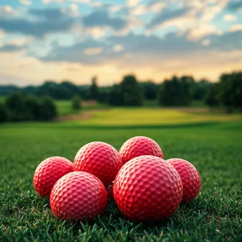 red cute golf balls