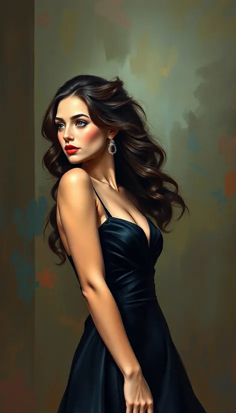 painting woman in black