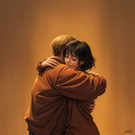 Two people hugging