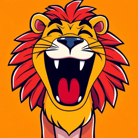 cartoon roaring lion