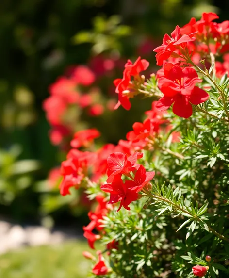 shrubs with red flowers