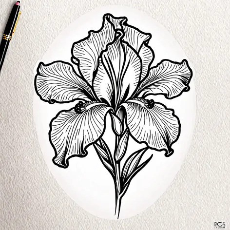 iris flower tattoo