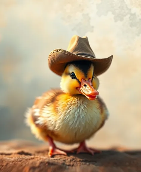 duckling with cowboy hat