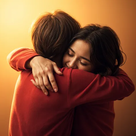 Two people hugging each