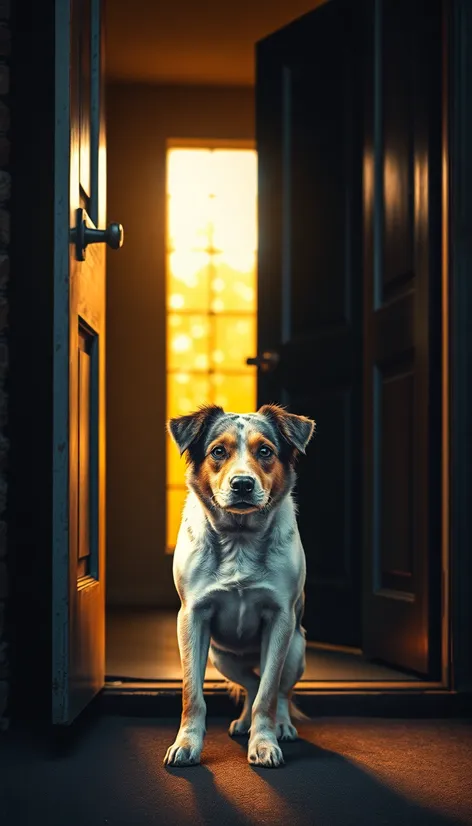 gif dog wait outside