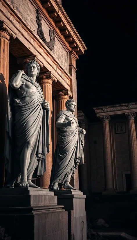 roman sculptures of soldiers