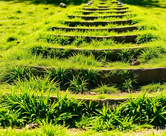 steps covered in grass