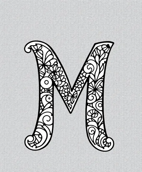 design zentangle letter m