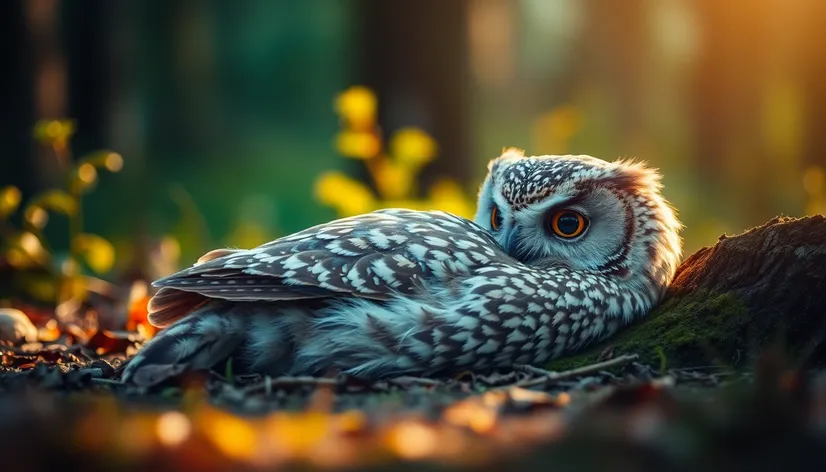 owls laying down