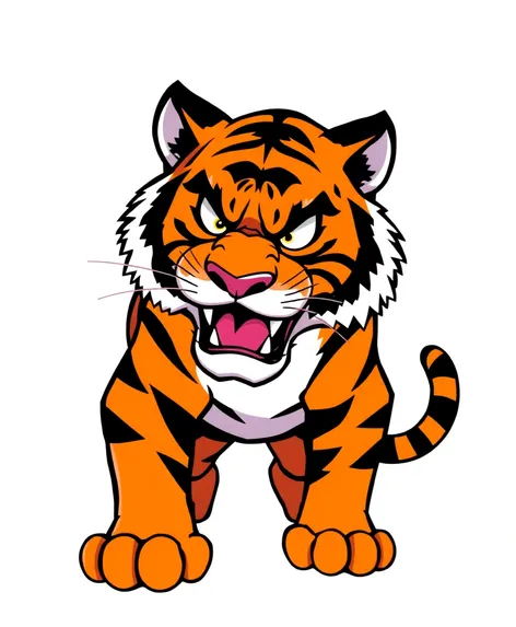 cartoon angry tiger