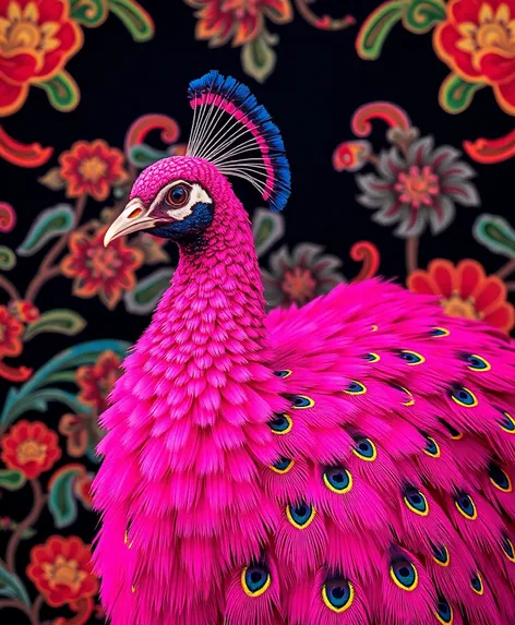 pink colour peacock