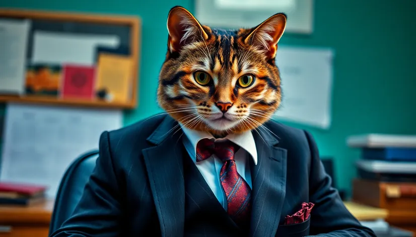 cat wearing suit