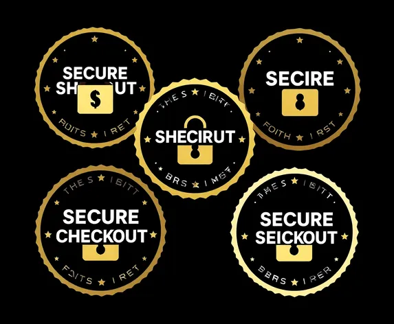 secure checkout badges black