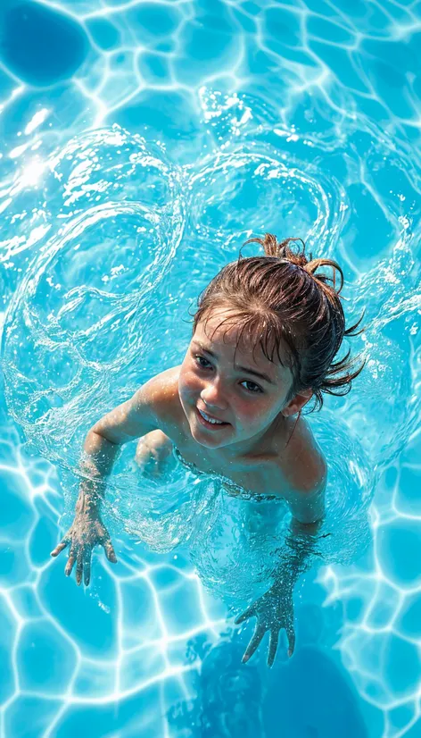 A girl swimming in