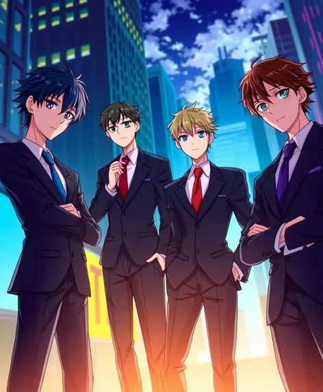 anime guys in suits