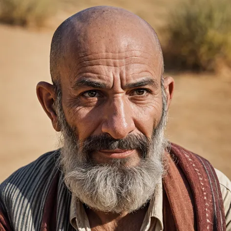 Bald bearded kurdish man