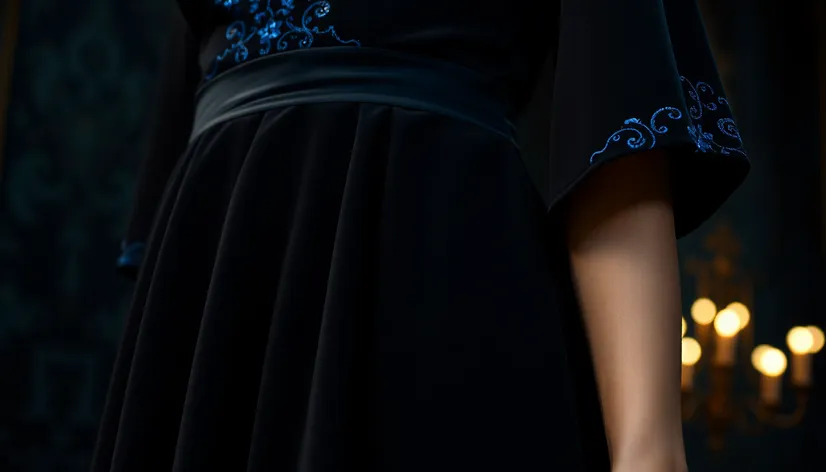 black dress with blue