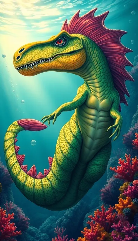 dinosaur mermaid