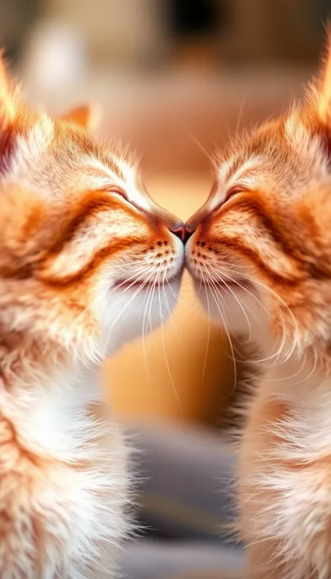 cat kissing another cat