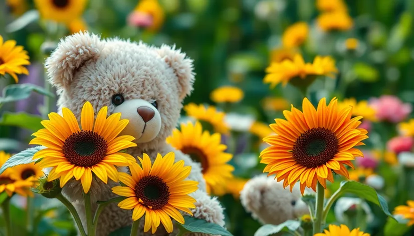 teddy bear sunflowers