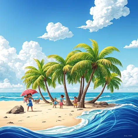 cartoon beach