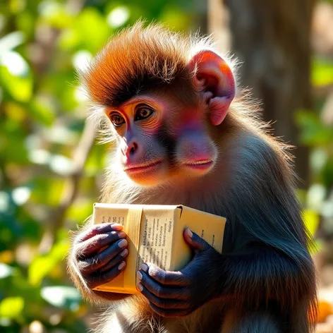 monkey holding a box