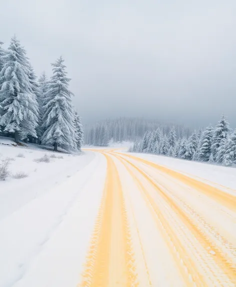 yellow snow road finland