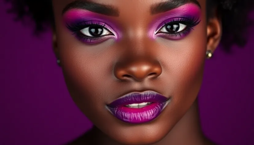 black girl purple makeup