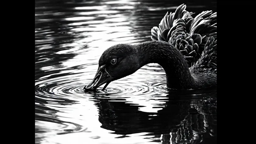 Black swan with large