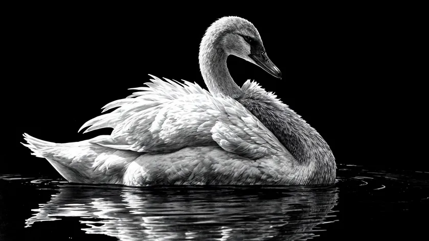 Black swan with large